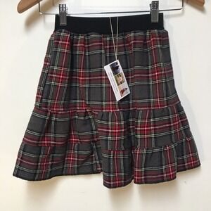 Skirt Flannel Girls 4/5 Midi Multicolored Plaid Ruffle Tiered Mom and Pop's Kids